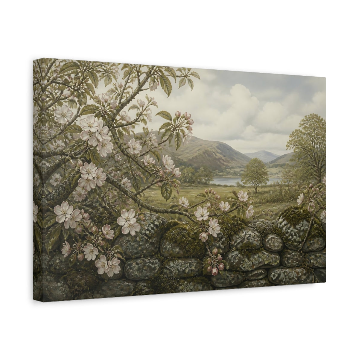 Side Mockup 4. Apple Blossom Valley View shown as canvas print