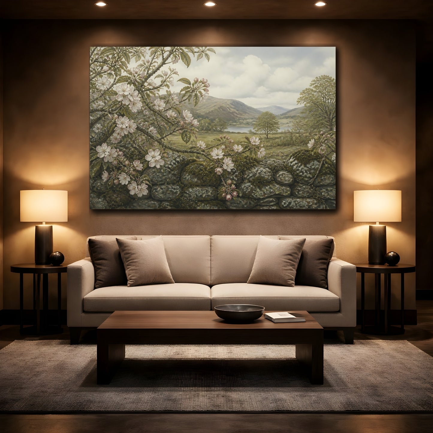 Mockup 2. Apple Blossom Valley View shown as canvas print