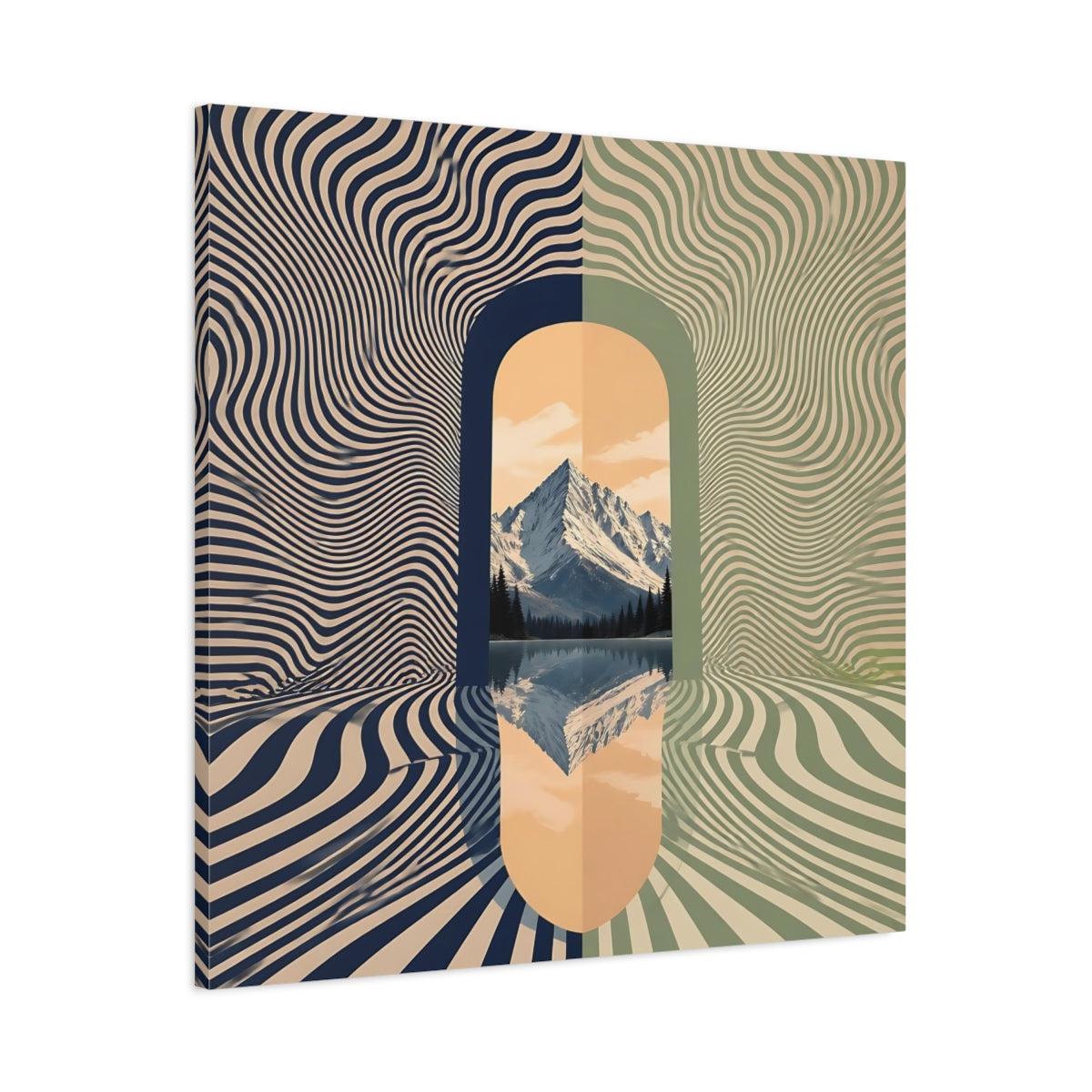 Main Mockup. Apricot Mountain Portal shown as canvas print