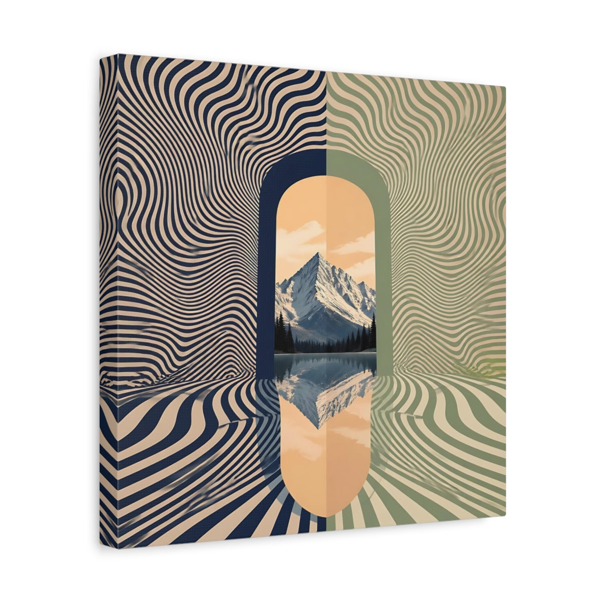Side Mockup 7. Apricot Mountain Portal shown as canvas print