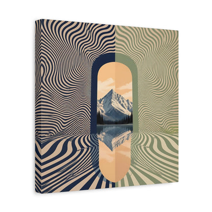 Side Mockup 7. Apricot Mountain Portal shown as canvas print