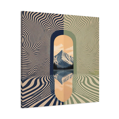 Side Mockup 3. Apricot Mountain Portal shown as canvas print