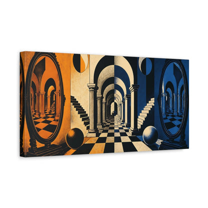 Side Mockup 3. Arched Corridor Illusion shown as canvas print