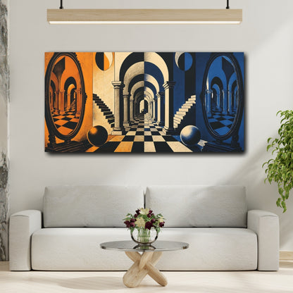 Mockup 2. Arched Corridor Illusion shown as canvas print