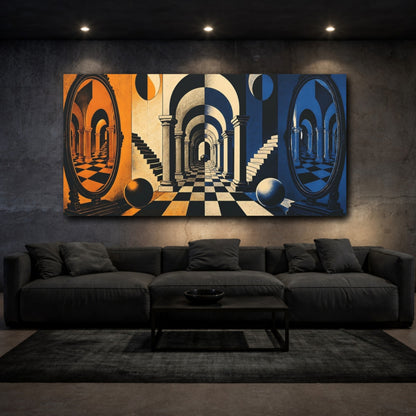 Mockup 3. Arched Corridor Illusion shown as canvas print