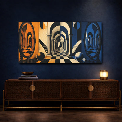 Mockup 4. Arched Corridor Illusion shown as canvas print