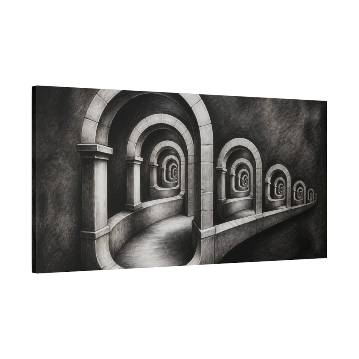 Main Mockup. Arched Illusion Corridor shown as canvas print