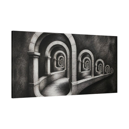 Side Mockup 2. Arched Illusion Corridor shown as canvas print