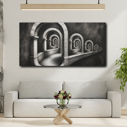 Mockup 2. Arched Illusion Corridor shown as canvas print