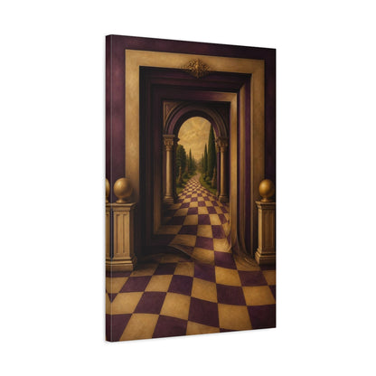 Side Mockup 2. Archway Illusion Path shown as canvas print