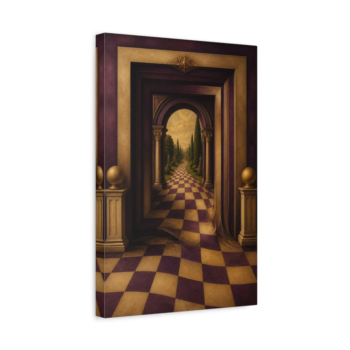 Side Mockup 4. Archway Illusion Path shown as canvas print