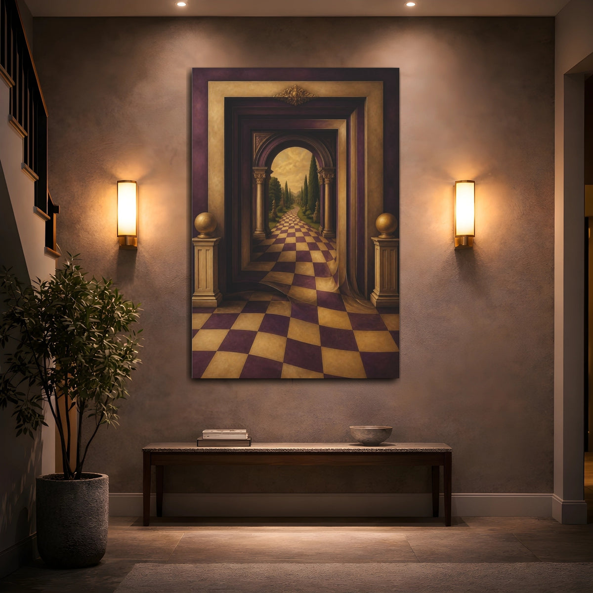 Mockup 2. Archway Illusion Path shown as canvas print