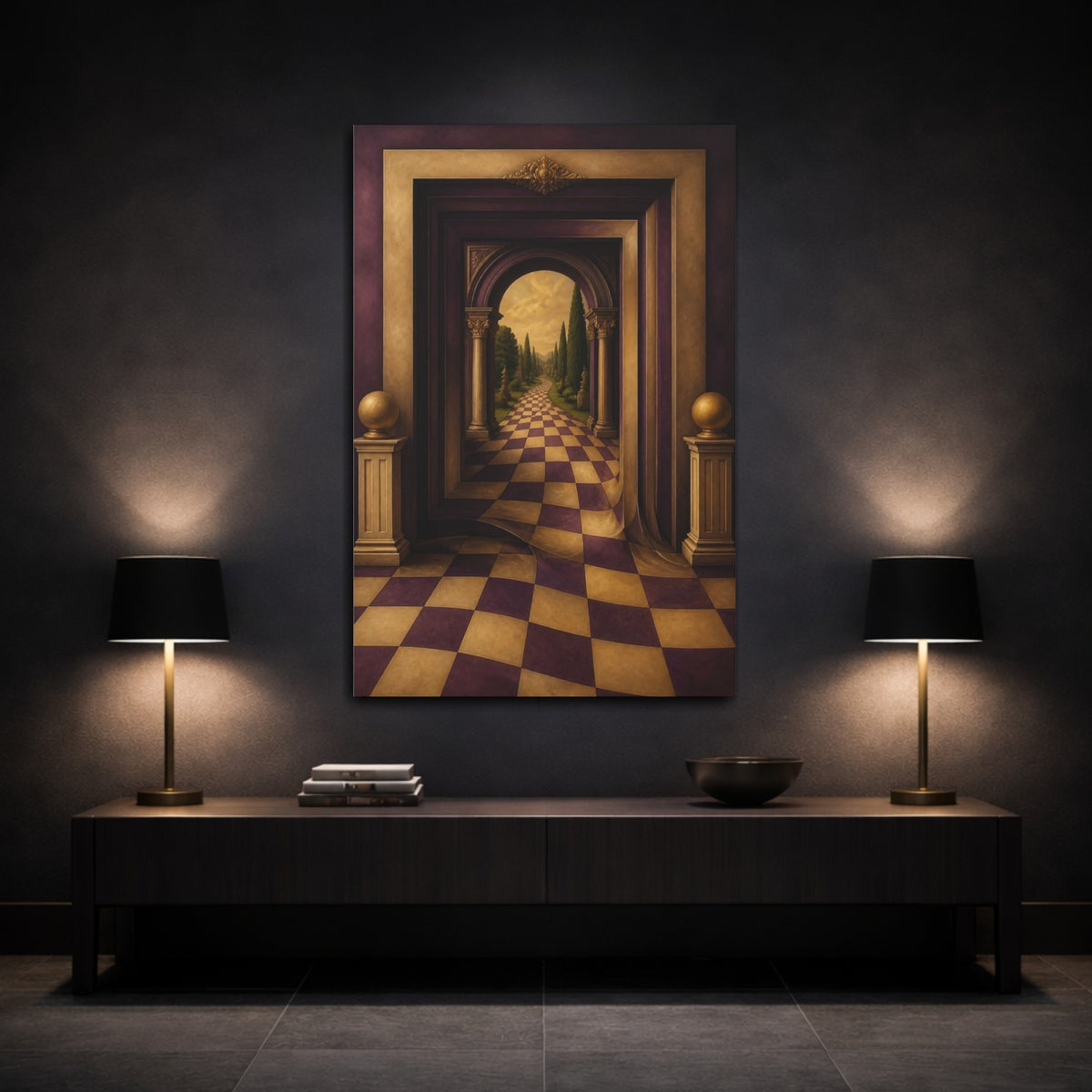 Mockup 3. Archway Illusion Path shown as canvas print