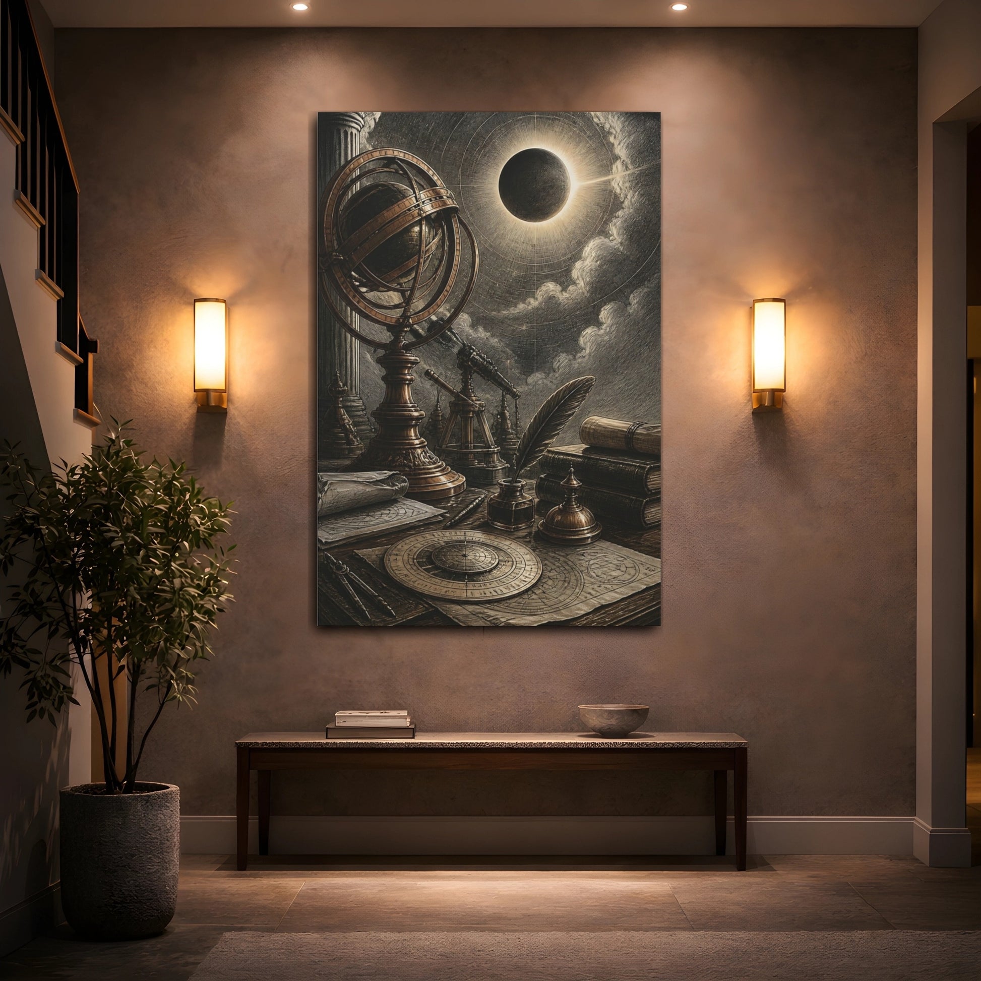 Mockup 2. Armillary Office Study shown as canvas print