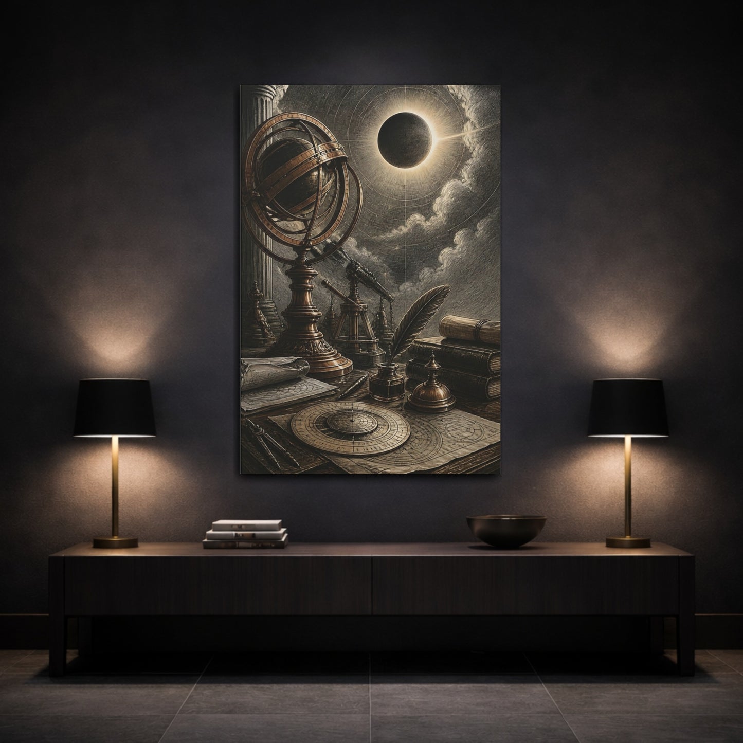 Mockup 3. Armillary Office Study shown as canvas print