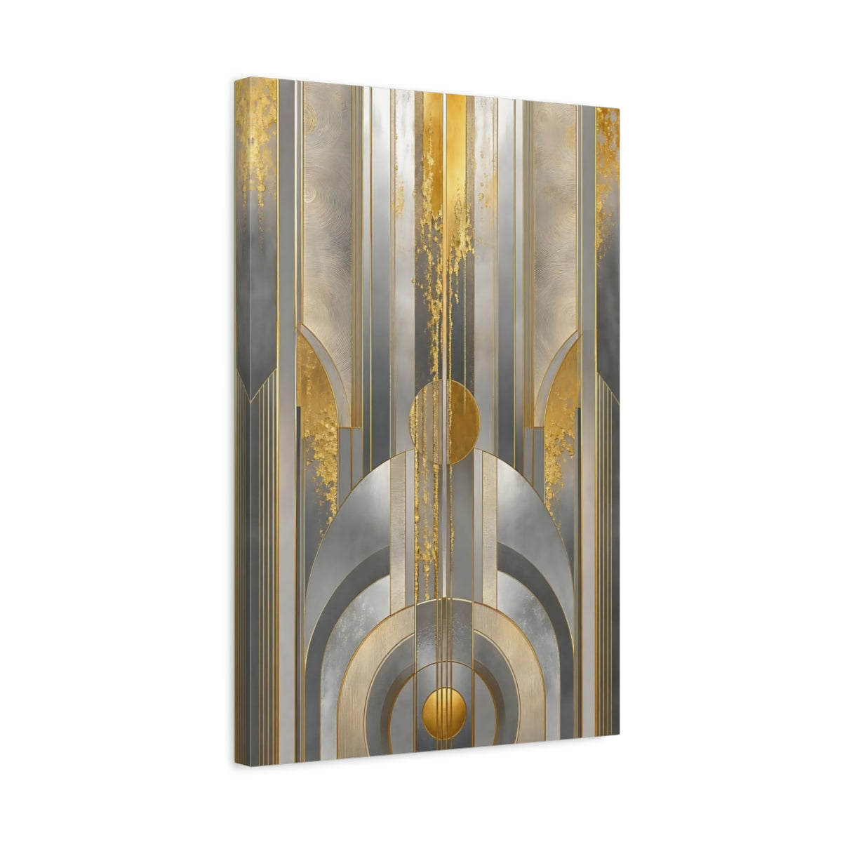 Side Mockup 3. Art Deco Gold Arches shown as canvas print