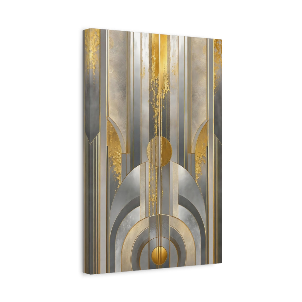 Side Mockup 4. Art Deco Gold Arches shown as canvas print