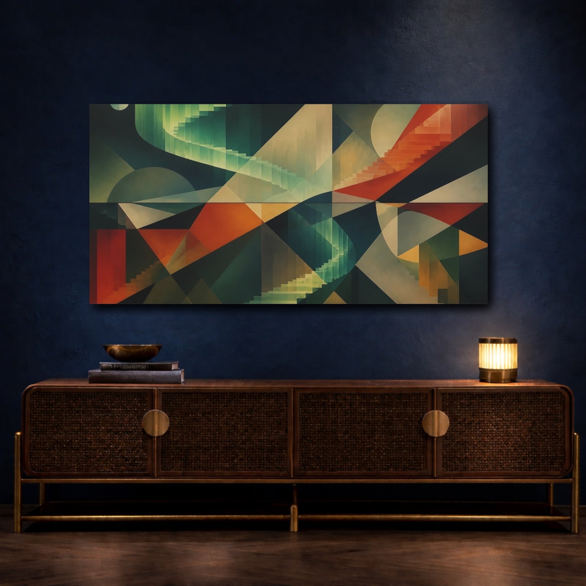 Mockup 4. Aurora Stairways shown as canvas print
