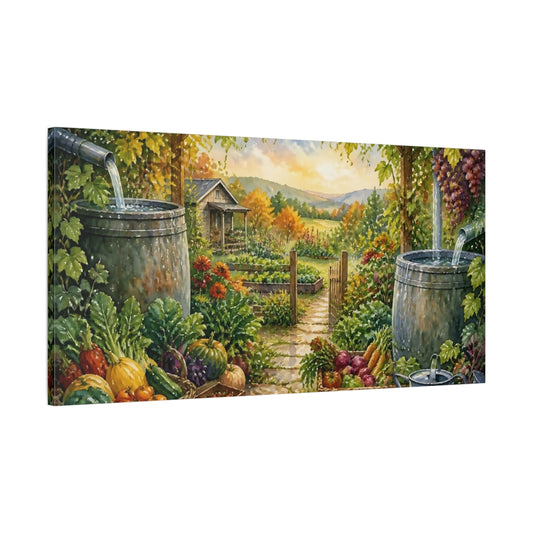 Main Mockup. Autumn Homestead Harvest shown as canvas print