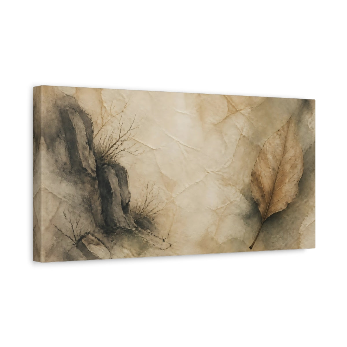 Side Mockup 3. Autumn Leaf Study shown as canvas print