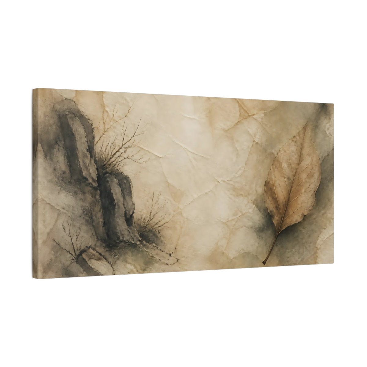 Side Mockup 1. Autumn Leaf Study shown as canvas print