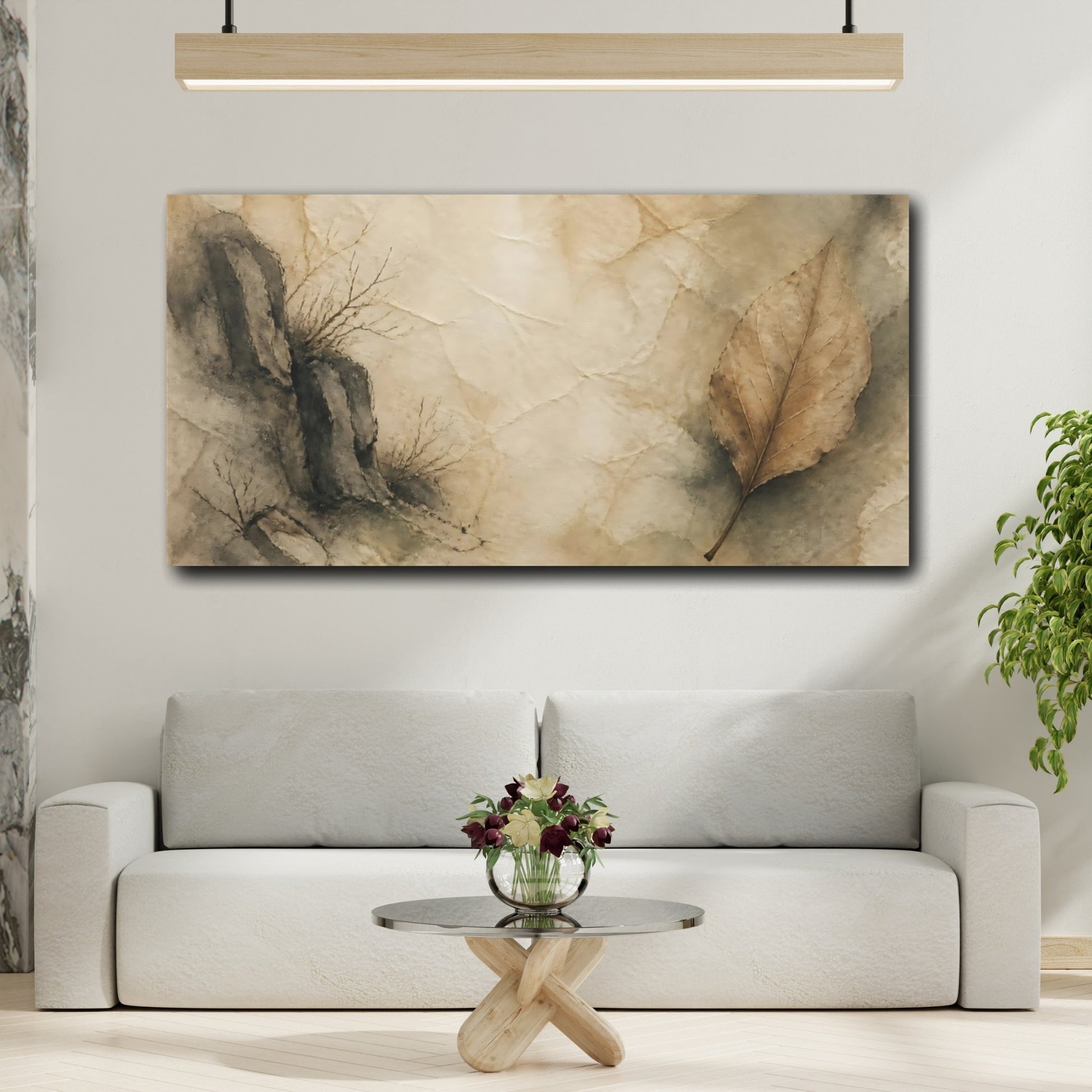 Mockup 2. Autumn Leaf Study shown as canvas print