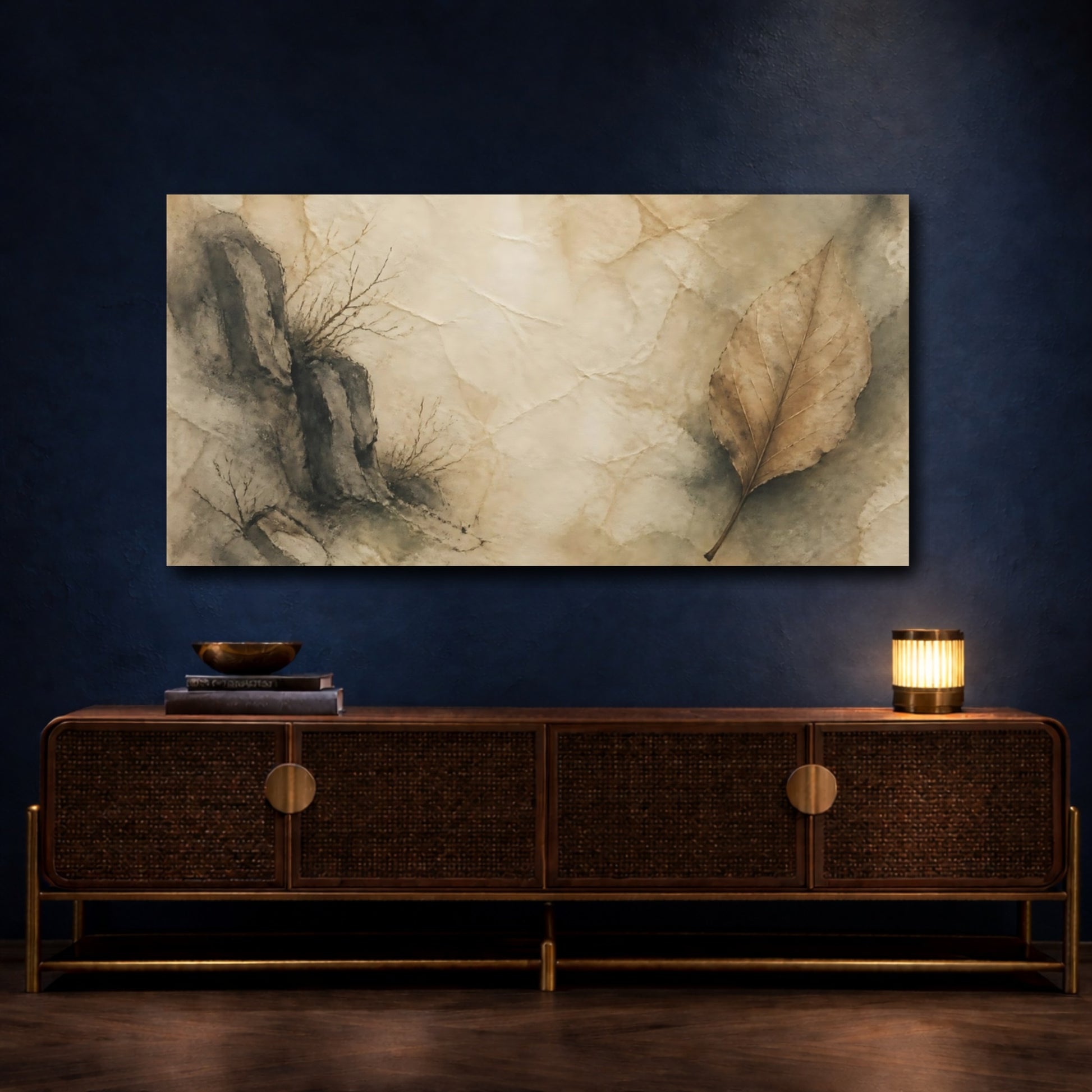 Mockup 4. Autumn Leaf Study shown as canvas print