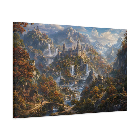 Main Mockup. Autumn Mountain Kingdom shown as canvas print