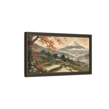 Side Mockup 7. Autumn Rice Terraces shown as framed canvas print