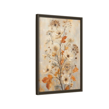 Side Mockup 2. Autumn Wildflower Bouquet shown as framed canvas print