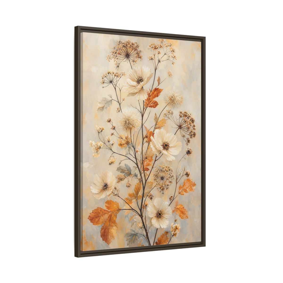 Main Mockup. Autumn Wildflower Bouquet shown as framed canvas print
