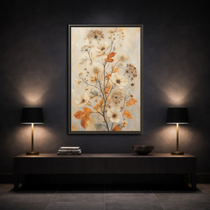 Mockup 3. Autumn Wildflower Bouquet shown as framed canvas print