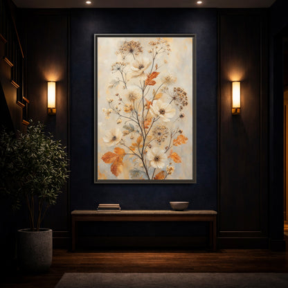 Mockup 4. Autumn Wildflower Bouquet shown as framed canvas print