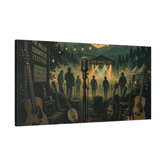 Main Mockup. Backstage At Pine Hollow shown as canvas print