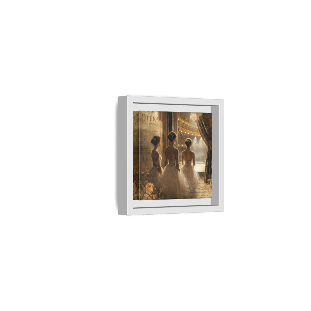 Side Mockup 22. Backstage At The Opera shown as framed canvas print