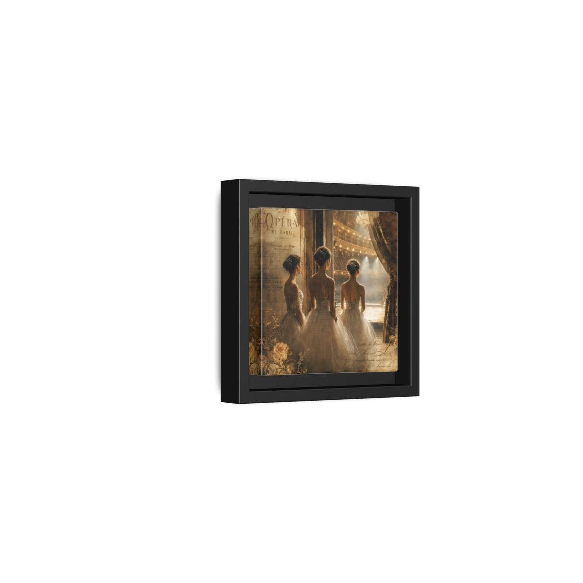 Side Mockup 24. Backstage At The Opera shown as framed canvas print