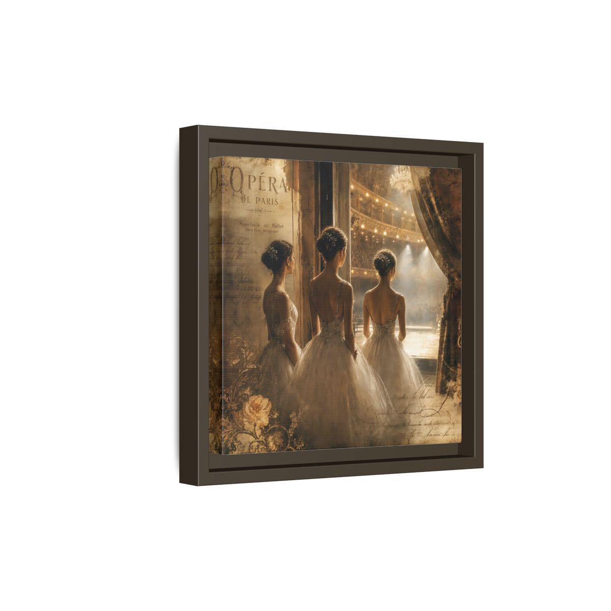 Side Mockup 20. Backstage At The Opera shown as framed canvas print