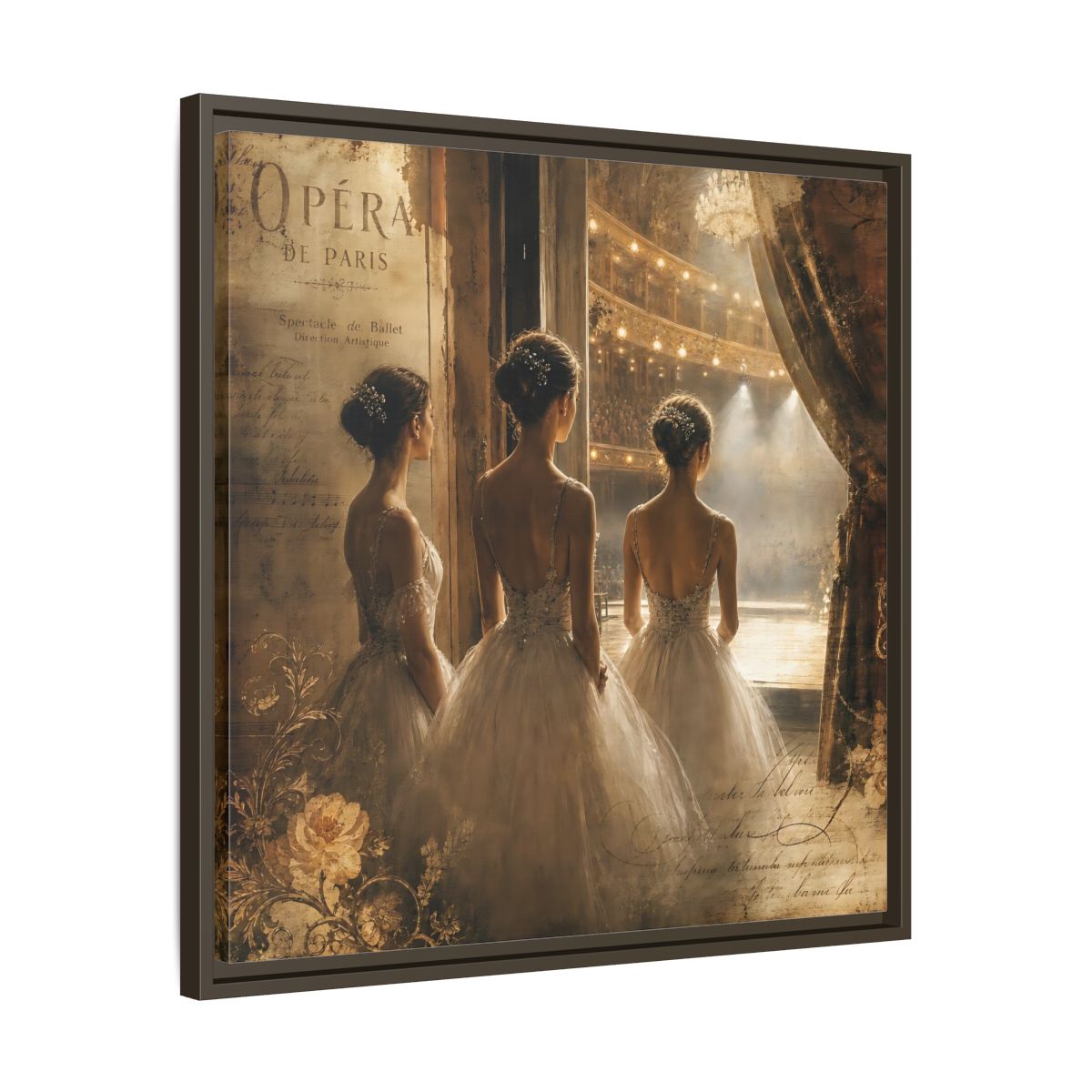 Side Mockup 27. Backstage At The Opera shown as framed canvas print