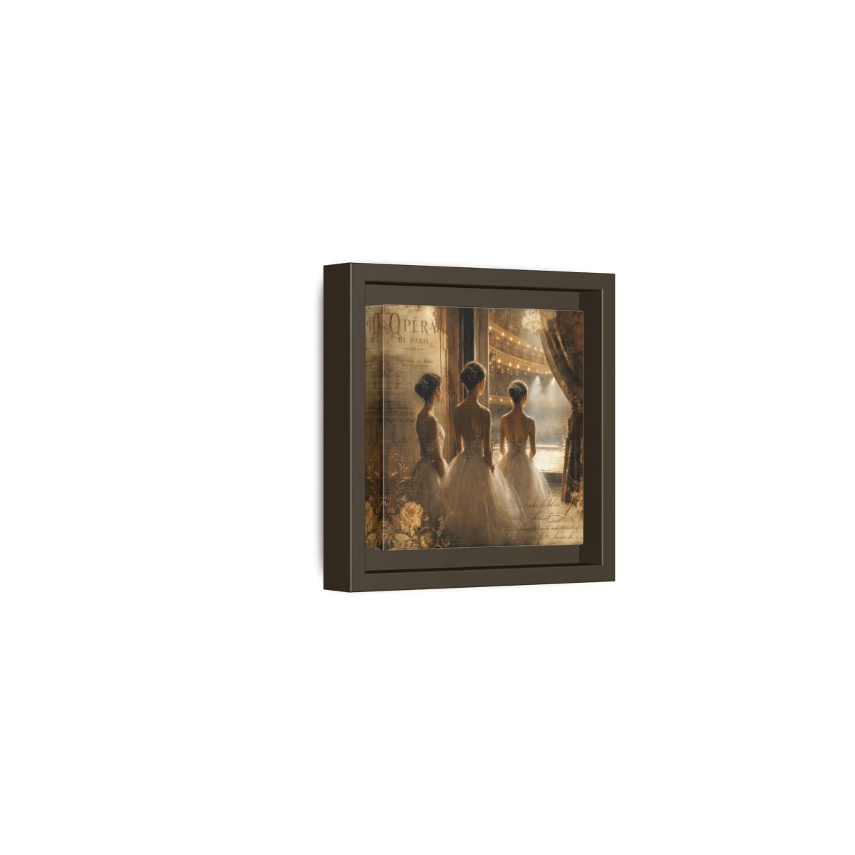 Side Mockup 23. Backstage At The Opera shown as framed canvas print