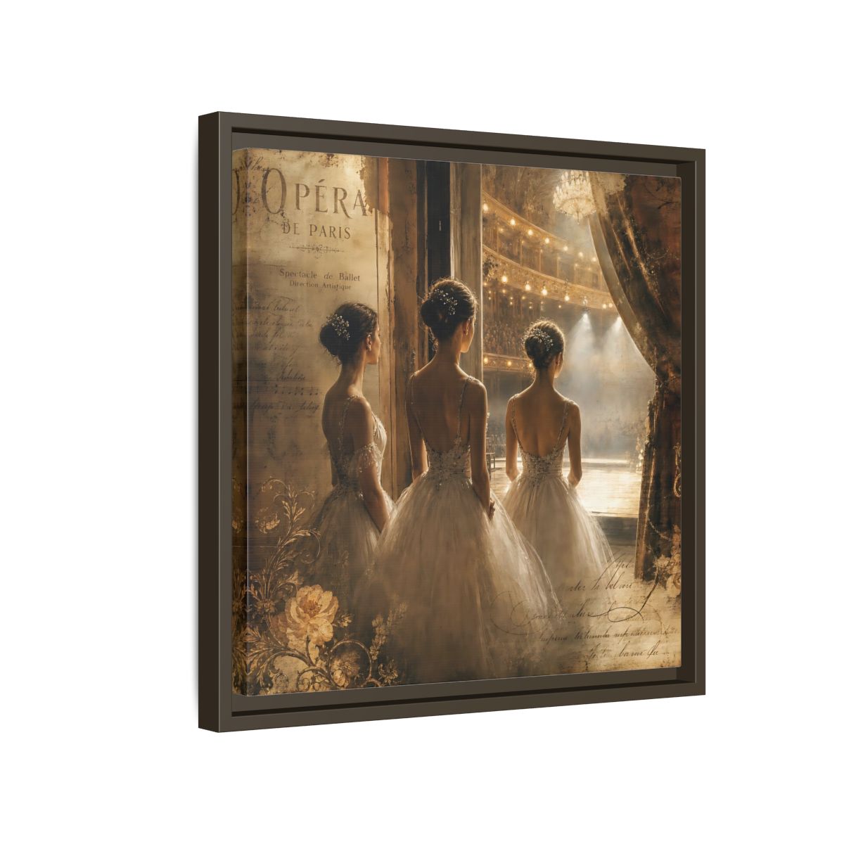 Side Mockup 14. Backstage At The Opera shown as framed canvas print