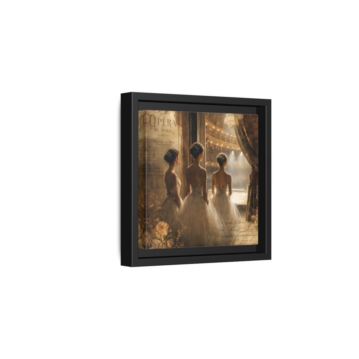 Side Mockup 3. Backstage At The Opera shown as framed canvas print