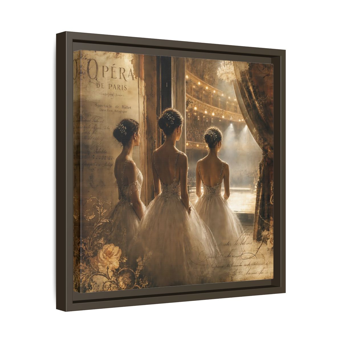 Side Mockup 29. Backstage At The Opera shown as framed canvas print