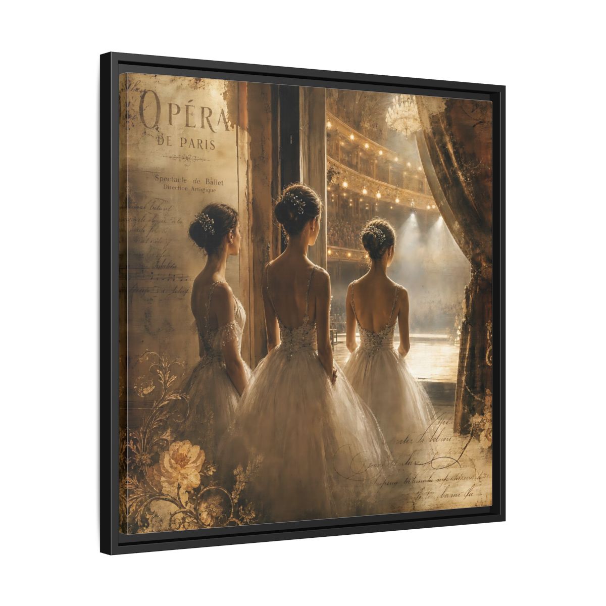 Side Mockup 31. Backstage At The Opera shown as framed canvas print