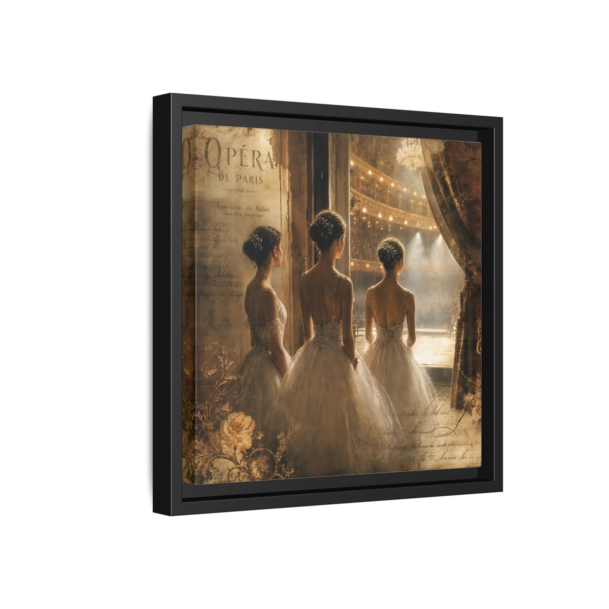 Side Mockup 18. Backstage At The Opera shown as framed canvas print