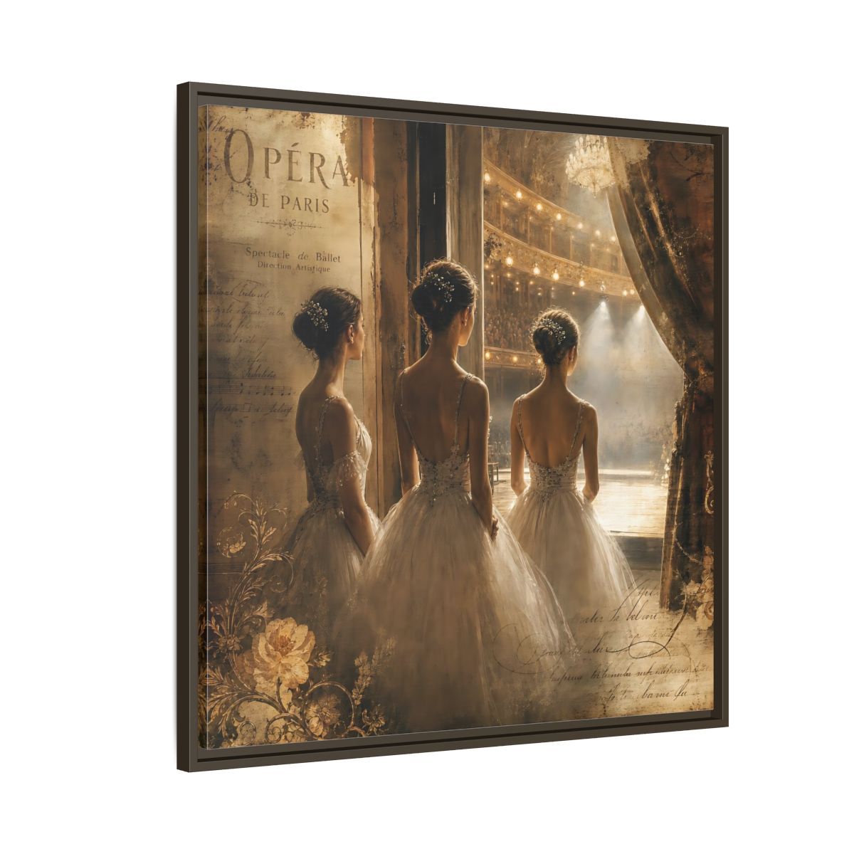 Side Mockup 8. Backstage At The Opera shown as framed canvas print