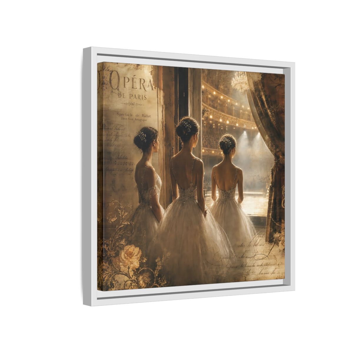 Side Mockup 13. Backstage At The Opera shown as framed canvas print