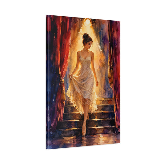 Main Mockup. Ballerina In Spotlight shown as canvas print