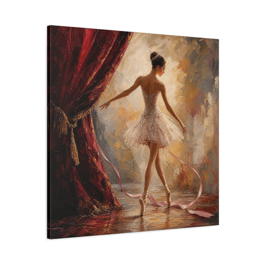 Main Mockup. Ballerina On Stage shown as canvas print