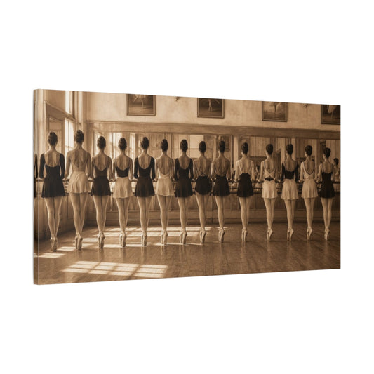 Main Mockup. Ballet At The Barre shown as canvas print