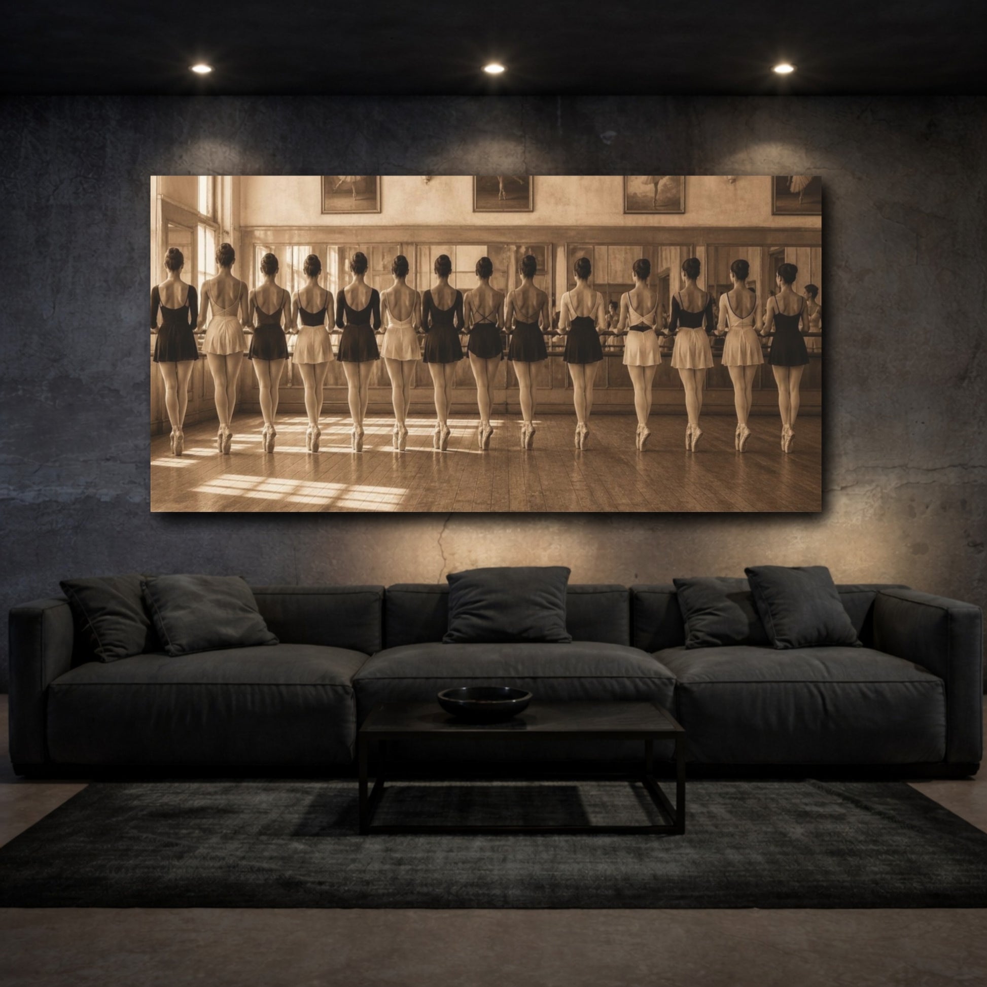 Mockup 3. Ballet At The Barre shown as canvas print